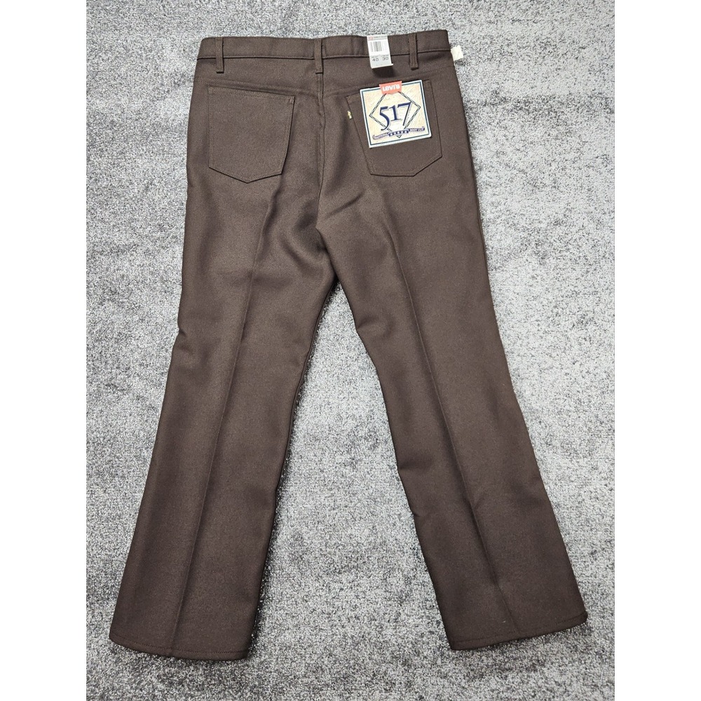 Vintage Levis 517 Boot Cut Men' Pants Brown Polyester USA Fits 37x30 Tag 40x30
